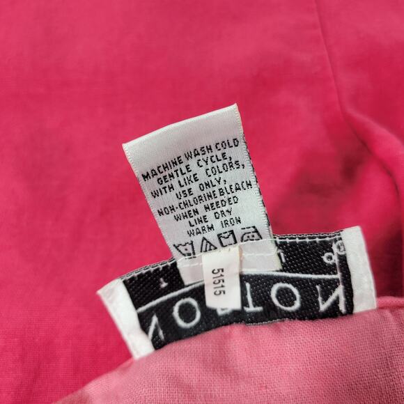 VTG Norton Studio Linen Tank Pant Set Womens Petite XL Pink Capri Resortwear - Picture 13 of 16